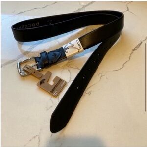 Dockers NEW Mens Expandable Vegan Belt Black Silver Hardware Size XL 42-44